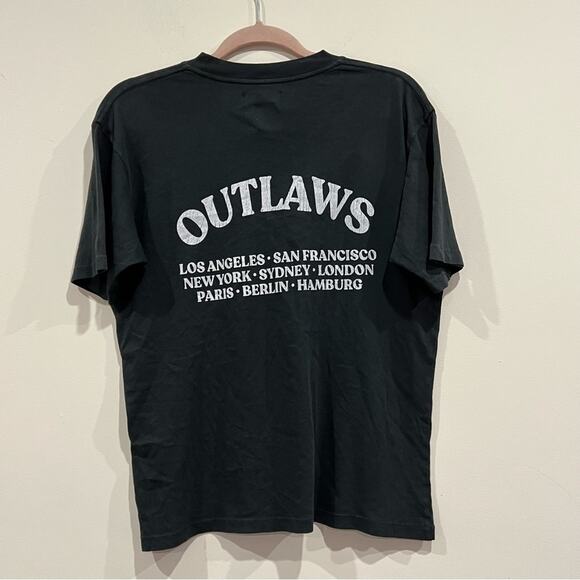 NEW NWT ANINE BING Lili Outlaws Tee Faded Black White T-Shirt - Picture 4 of 6
